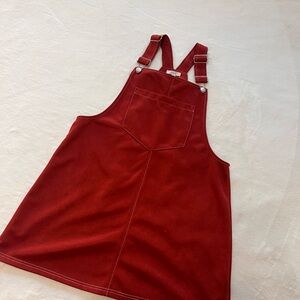Kids Red Dungaree Dress